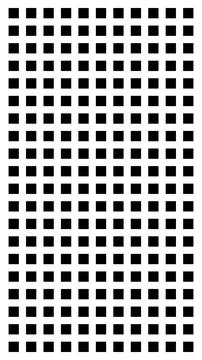 Black geometric grid of squares in vertical alignment, isolated on white Stock Illustration