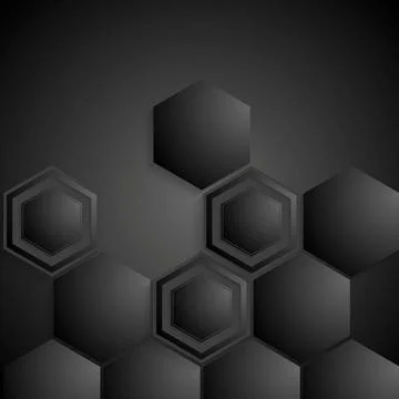 Black geometric hexagons background Black geometric hexagons background. V... Stock Photos