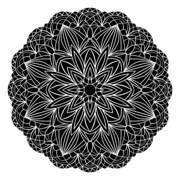 Black geometric mandala. Stock Illustration