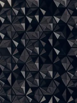 Black geometric pattern 3d render graphic background Trendy creativity concept Stock Illustration