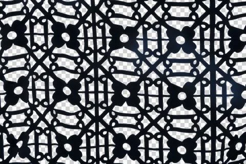 A black geometric pattern with floral motifs Stock Illustration