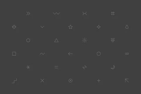 Black geometric pattern with gray simple signs Illustrazione stock