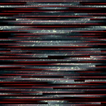 Black geometric pattern with manuscript elements. Illustrazione stock