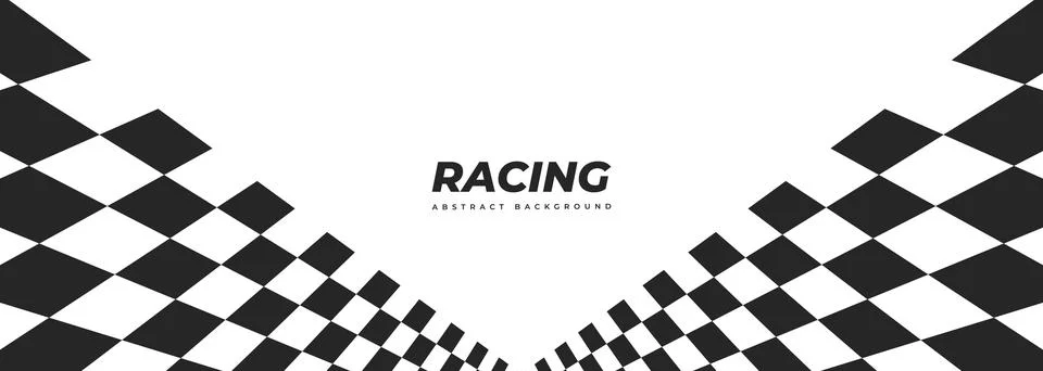 Black geometric racing pattern with checkered flags on white transparent 스톡 일러스트