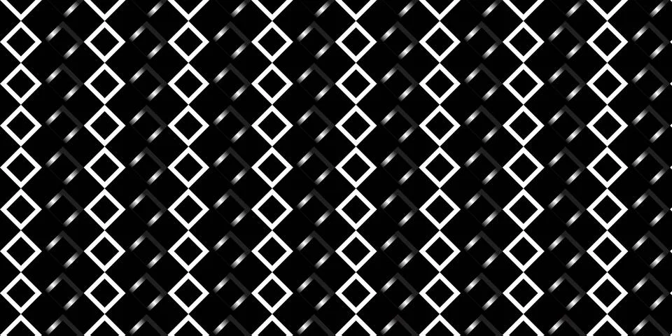 Black Geometric Rhombus Pattern Background with Interlocking Squares 库存插图