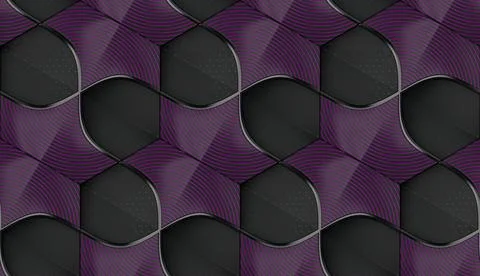 Black geometric seamless pattern with purple stripes イラスト素材