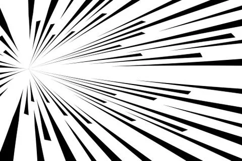 Black geometric shape in speed movement or explosion as cartoon usage on whit Stock Illustration