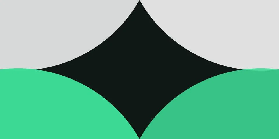 Black geometric shape on turquoise background Stock Illustration
