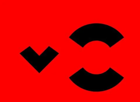 Black geometric shapes on red 스톡 일러스트
