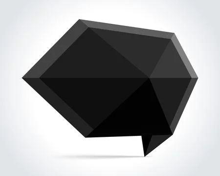 Black Geometric Speech Bubble on Abstract Background Stock Illustration