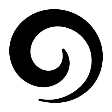 Black geometric spiral vortex pattern narrowing inward continuous swirl Stock Illustration
