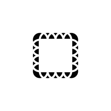 Black geometric square frame icon vector element Illustrazione stock