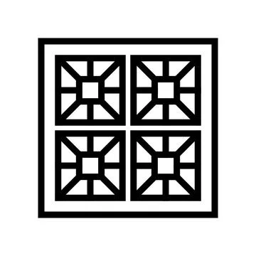 Black geometric square pattern icon isolated on a transparent background. Stock Illustration