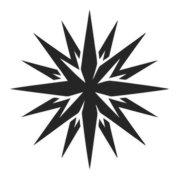Black geometric starburst vector design Stockillustratie