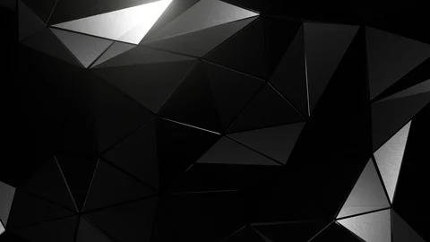 Black Geometric Video Background - Seamless 3D Rendering. Perfect Looping 스톡 동영상 126967828