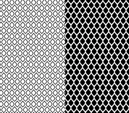 Black geometry seamless grid pattern on white background. Simple geometric Stock Illustration