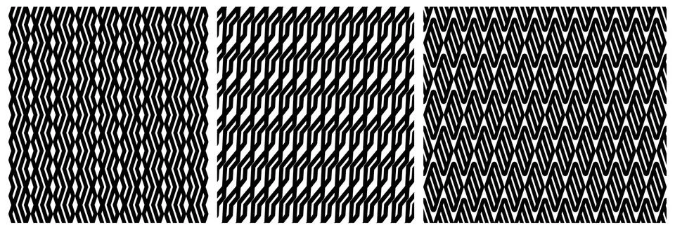 Black geometry seamless grid pattern on white background. Simple geometric Illustrazione stock