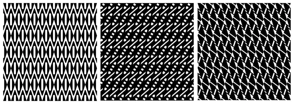 Black geometry seamless grid pattern on white background. Simple geometric Stock Illustration