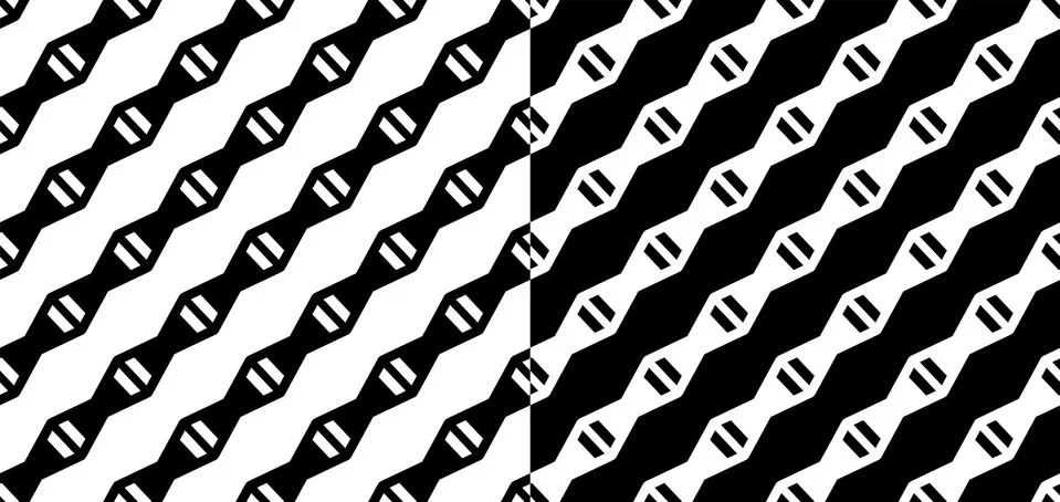 Black geometry seamless grid pattern on white background. Simple geometric Stock Illustration