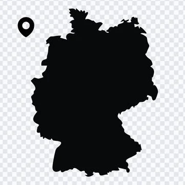 Black germany map flat style vector illustration Stock Illustration