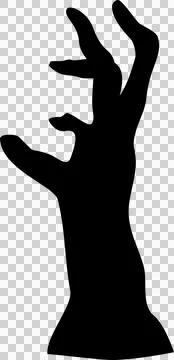 Black ghost hand emerging from the ground halloween background Stock Illustration