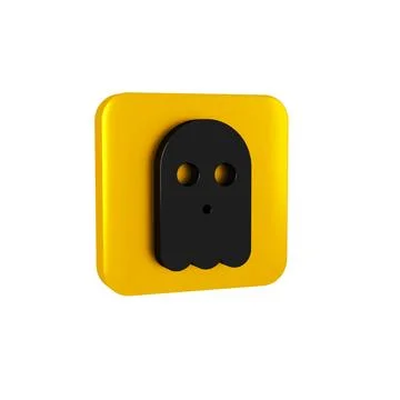 Black Ghost icon isolated on transparent background. Happy Halloween party イラスト素材
