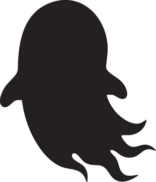 Black Ghost Silhouette Vector Illustration Stock Illustration