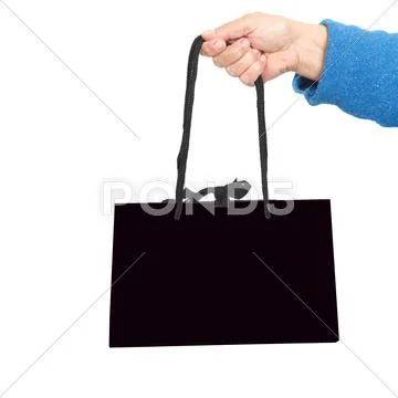 Black gift bag Stock Photos