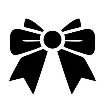 Black gift bow icon isolated on white background. Vector illustration Stock Illustration