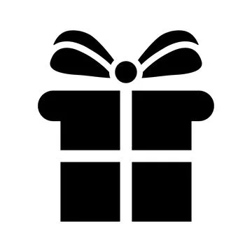 Black gift box icon, gift package, surprise Stock Illustration