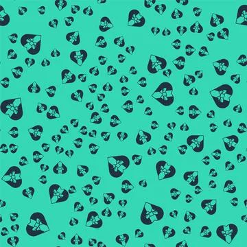 Black Gift box icon isolated seamless pattern on green background. Merry Illustrazione stock