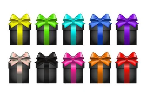 Black gift boxes Stock Illustration