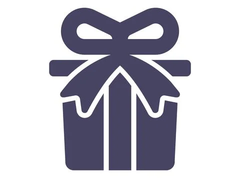 Black gift icon with a bow. イラスト素材