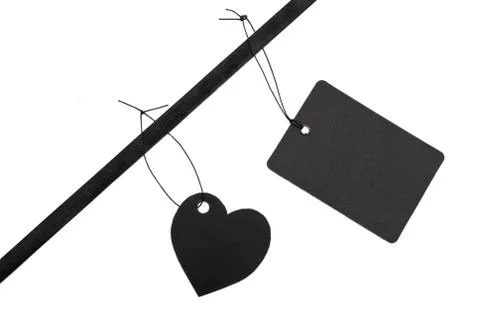 Black gift tags Stock Photos