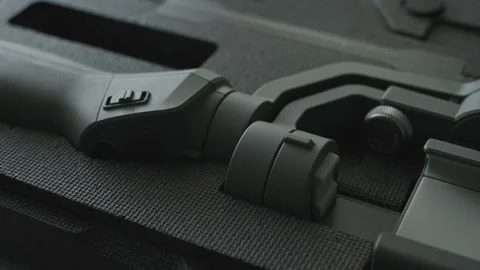 Black gimbal case closing. Stock Footage 137707535