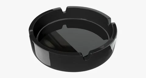 Black Glass Ashtray 3D Model