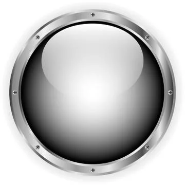 Black glass button Stock Illustration