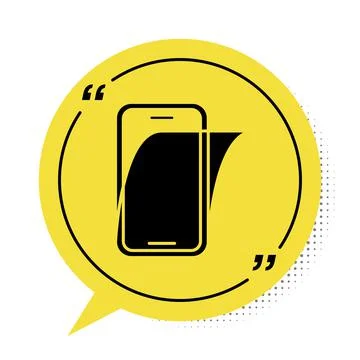 Black Glass screen protector for smartphone icon isolated on white background Stock Illustration