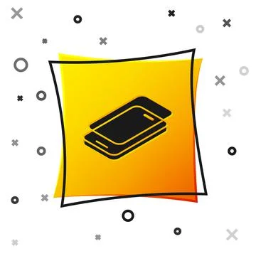 Black Glass screen protector for smartphone icon isolated on white background Stock Illustration