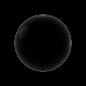 Black Glass Sphere with Soft Reflection on Dark Background Stock Illustration