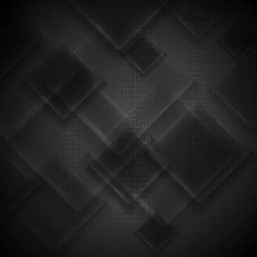 Black glass squares vector tech design Stockillustratie