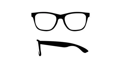 Black glasses Frame Front and Side View Stock Illustration