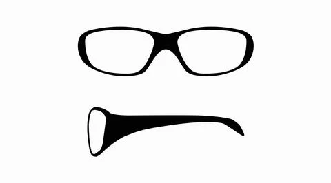 Black glasses Frame Front and Side View Stock Illustration