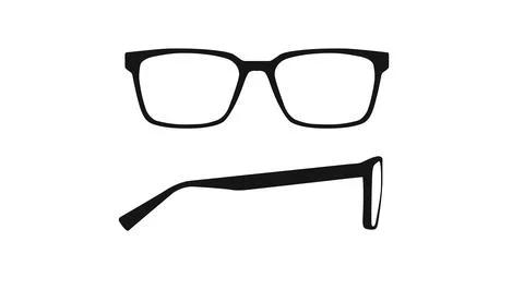 Black glasses Frame Front and Side View Stock Illustration
