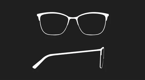 Black glasses Frame Front and Side View Stock Illustration