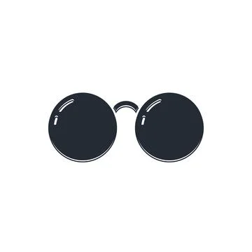 Black Glasses icon isolated on white background. Eyeglass frame symbol.  Vect Stock Illustration