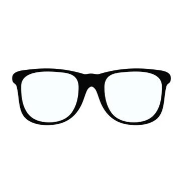 Black glasses icon on white element for design, stock vector illustration Illustrazione stock