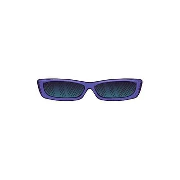 Black glasses or spectacles in square shape sketch vector illustration isolated. Illustrazione stock