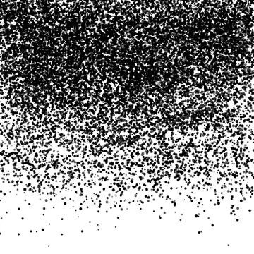 Black glitter particles on white background Stock Illustration