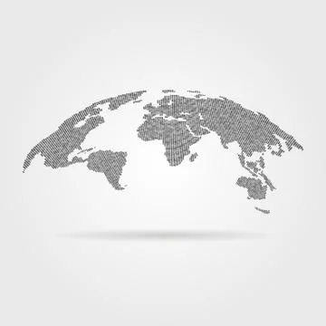 Black global world map from points Stock Illustration